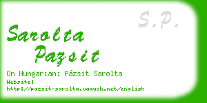 sarolta pazsit business card
